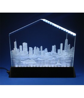 Chicago Skyline Peak Small, on Luminary Base
