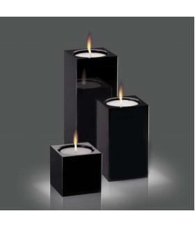 Black Optic Cube Candleholders