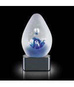 Frost Bubble Art Glass w/ Black or Clear Base