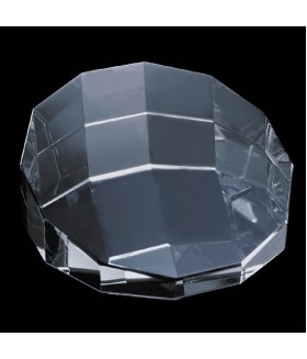 Optic Crystal Multi-Faceted Slanted Paperweight 