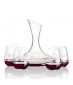 Madagascar 42oz. Carafe w/ Brunswick Stemless Wine Glasses (Individual & Sets)