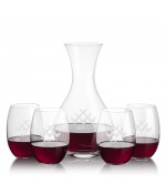Adelita 42oz. Carafe w/ Carlita Stemless Wine Glasses (Individual & Sets)