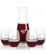 Winchester 36.5oz. Carafe w/ Carlita Stemless Wine Glasses (Individual & Sets)