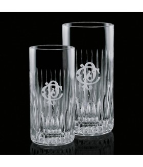 Lead Crystal Hiball & Cooler Glasses w/ Engraving Panel