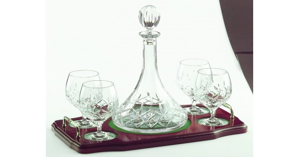 Galway Longford Miniature Brandy Decanter Tray Set G25192 - The Home Depot