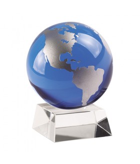 Blue and Silver Globe on Stand