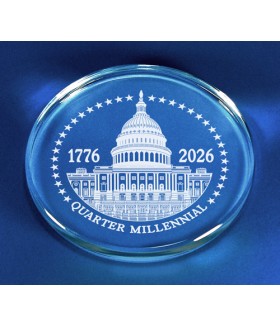250th Anniversary 4" Circle Paperweight Designs