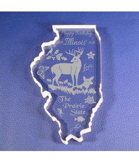 Happy Birthday Illinois - State Paperweight 