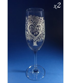 Champagne Lovers - Pair of Flute Glasses