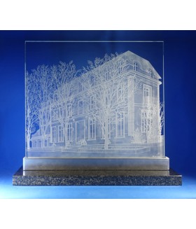 Custom 3D House Engraving on Granite Luminary Base