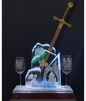 King Arthur's Excalibur Sword on Custom Luminary Base