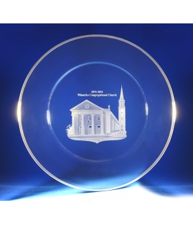 Winnetka Congregational Church Hand Engraved Platinum Rim Plate