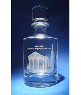 Winnetka Congregational Church Hand Engraved Whitlock Decanter 30oz