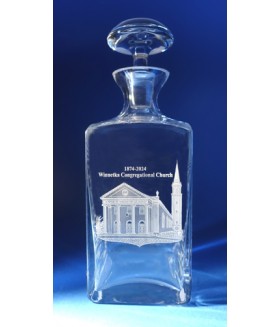 Winnetka Congregational Church Hand Engraved Andre Decanter 34oz