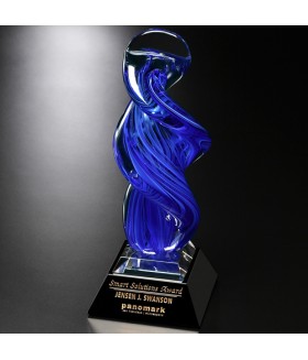 Blue Whirlwind Art Glass