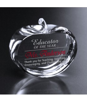 Crystal Apple Paperweight