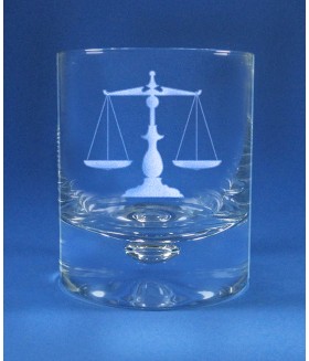 Galaxy Rocks Glass with Scales of Justice