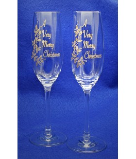 Very Merry Christmas Flute Set of 2