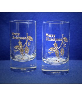 Merry Christmas Shot Glass Set of 2