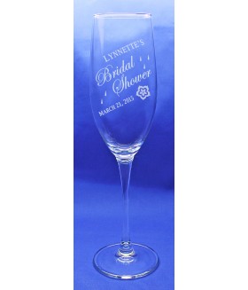 Personalized Toasting Flute w/ Rain Personalized Toasting Flute w/ Rain