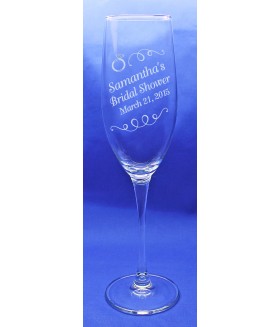 Personalized Toasting Flute w/ Diamond Ring Personalized Toasting Flute w/ Diamond Ring