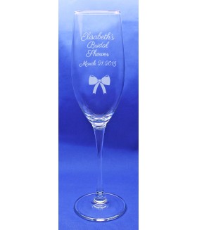 Personalized Toasting Flute w/ Bow Personalized Toasting Flute w/ Bow