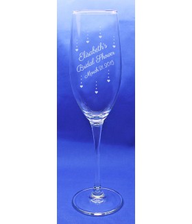 Personalized Toasting Flute Falling Hearts Personalized Toasting Flute Falling Hearts
