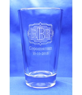 Pub Glass Customized Monogram Set of 2