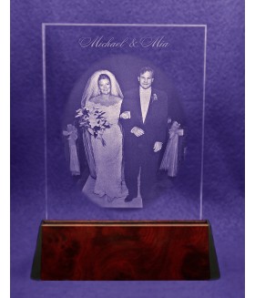 Bride & Groom Luminary Photo, Sub-Surface Laser, Small