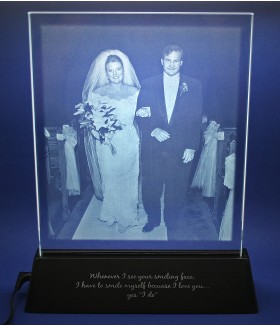 Bride & Groom Luminary Photo, Sub-Surface Laser, Large