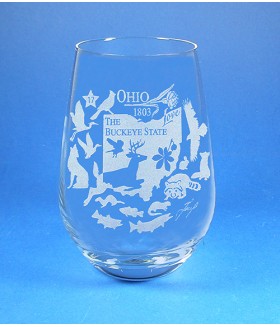 Ohio Stemless Wine Glass