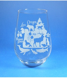 Oregon Stemless Wine Glass