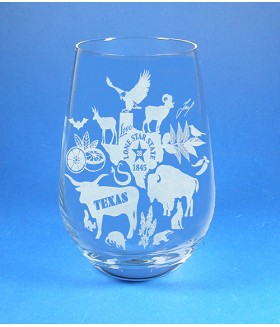 Texas Stemless Wine Glass