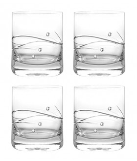 Sparkle Tumbler Glasses w/ Swarovski Diamonds - Set of 4