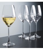 Sparkle White Wine Glasses w/ Swarovski Diamonds - Set of 4