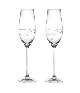 Sparkle Champagne Flutes w/ Swarovski Diamonds - Set of 2