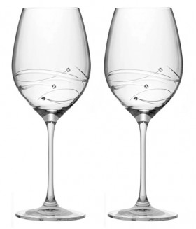 Sparkle Red Wine Glasses w/ Swarovski Diamonds - Set of 2