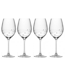 Sparkle Red Wine Glasses w/ Swarovski Diamonds - Set of 4
