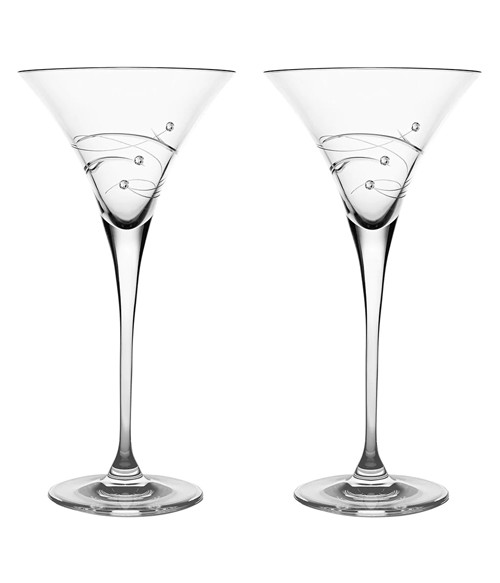 Sparkle Martini Glasses w/ Swarovski Diamonds - Set of 2