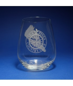 Stemless Wine Glass Customized w/ Clubhouse Logo