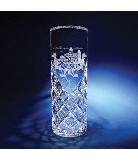 Cut Crystal Cylinder Vases