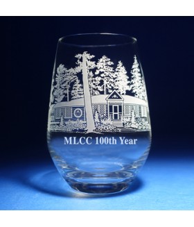 Clubhouse Engraving on Titanium Stemless Wine Glass