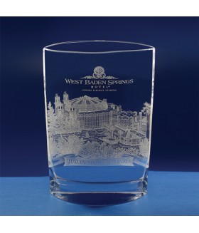 Clubhouse Building Engraving on Trophy Vase