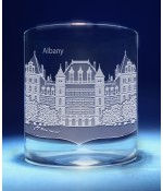 Albany, New York Skyline on Barware  -  Stemless Wine, Red Wine, DOF, Beer Mug