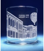 Carson City, Nevada Skyline on Barware  -  Stemless Wine, Red Wine, DOF, Beer Mug