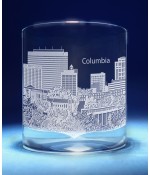 Columbia, South Carolina Skyline on Barware  -  Stemless Wine, Red Wine, DOF, Beer Mug