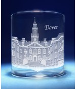 Dover, Delaware Skyline on Barware  -  Stemless Wine, Red Wine, DOF, Beer Mug