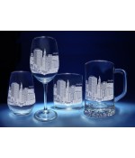 Hartford, Connecticut Skyline on Barware  -  Stemless Wine, Red Wine, DOF, Beer Mug