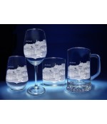 Jackson, Mississippi Skyline on Barware  -  Stemless Wine, Red Wine, DOF, Beer Mug