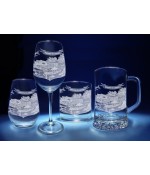 Juneau, Alaska Skyline on Barware  -  Stemless Wine, Red Wine, DOF, Beer Mug